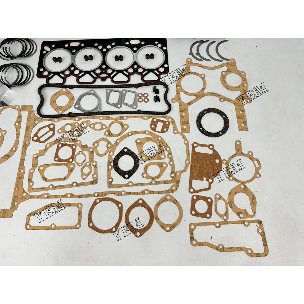 YEM Parts 4X Overhaul Rebuild Kit With Gasket Set Bearing For Perkins 4.236 For Perkins