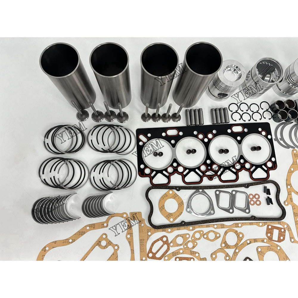 YEM Parts 4X Overhaul Rebuild Kit With Gasket Set Bearing-Valve Train For Perkins 4.236 For Perkins