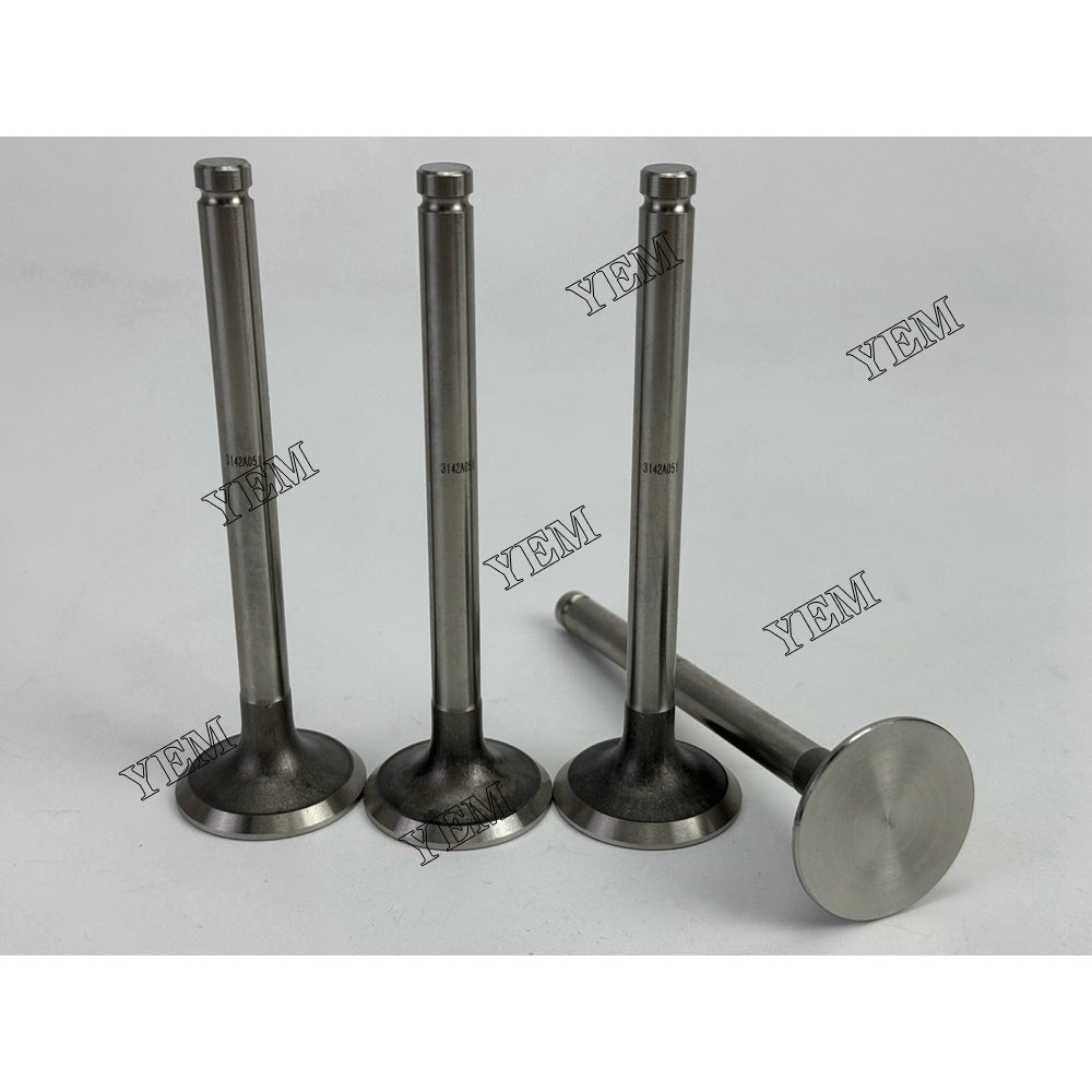 YEM Parts 4X 3142A051 Exhaust Valve For Perkins 4.236 generator set Engine