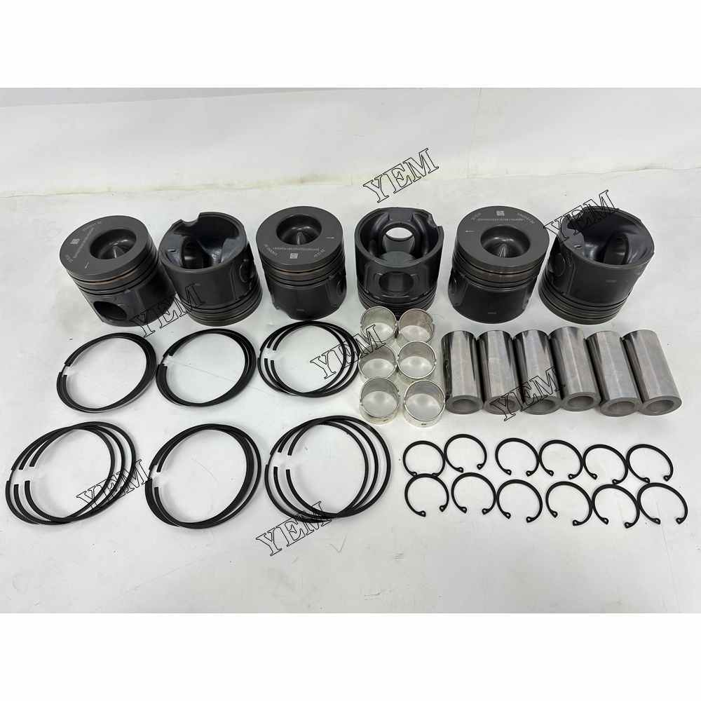 YEM Parts 6X 5343091 Piston With Rings For Cummins 6LTAA9.3 Engine For Cummins