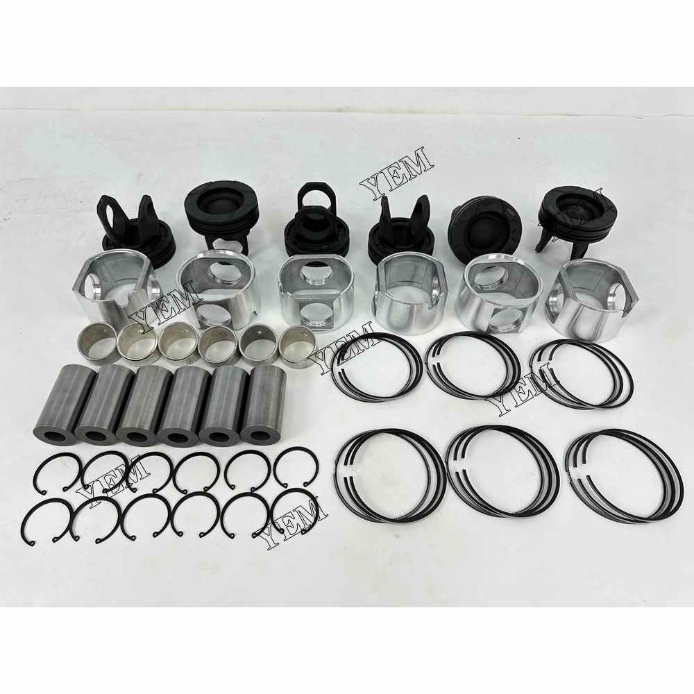 YEM Parts 6X Piston With Rings For Cummins M11 O&K RH 23.5 excavator Engine For Cummins