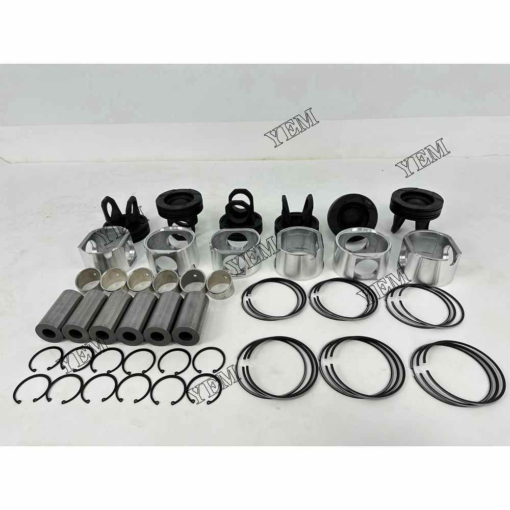 YEM Parts 6X Piston With Rings For Cummins M11 O&K RH 23.5 excavator Engine For Cummins