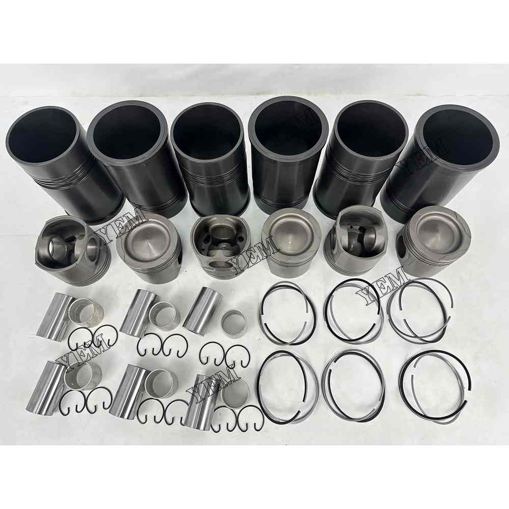 YEM Parts 6X 4089357 Cylinder Liner Kit For Cummins QSK23 Hitachi EX1200-6 excavator For Cummins