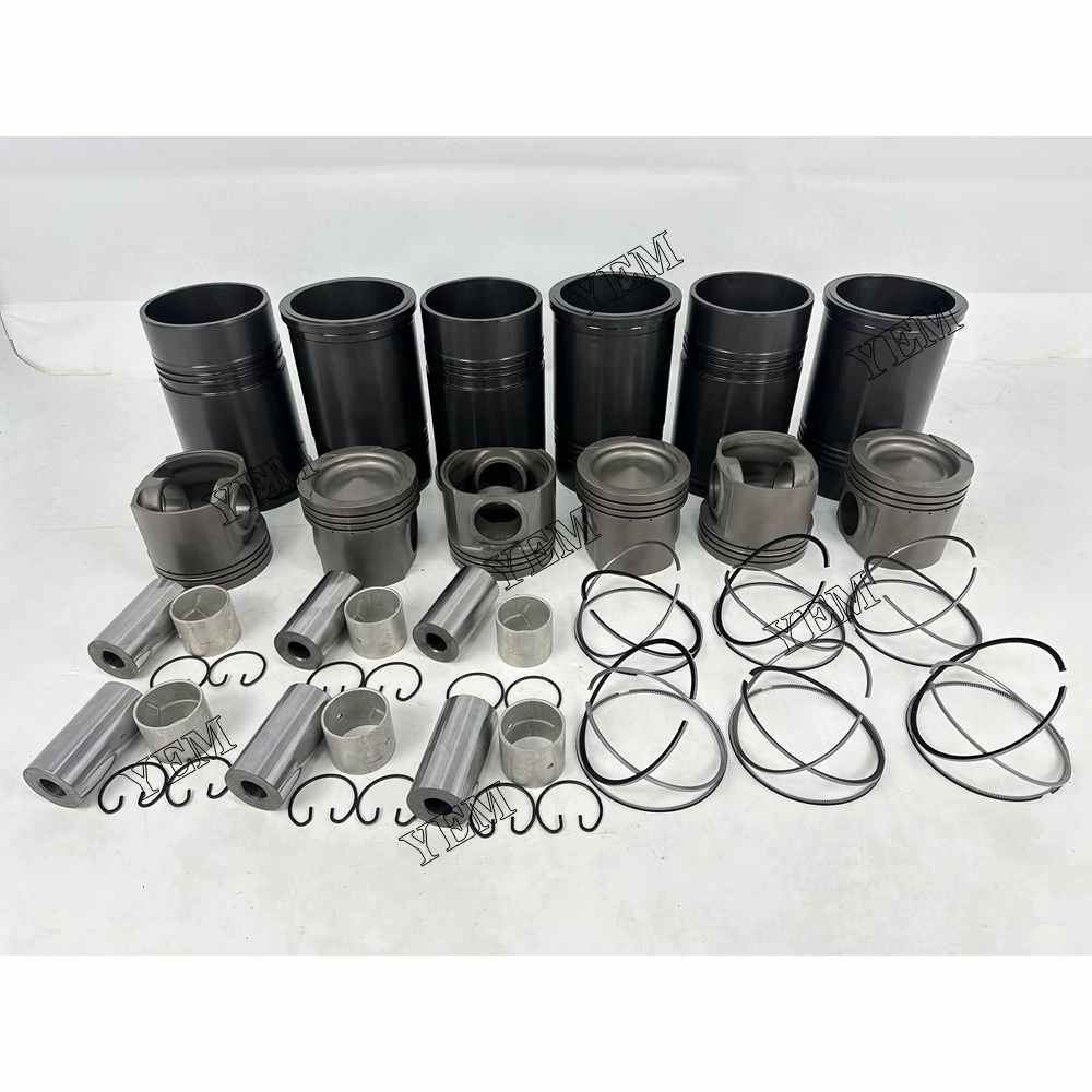 YEM Parts 6X 4089357 Cylinder Liner Kit For Cummins QSK23 Hitachi EX1200-6 excavator For Cummins