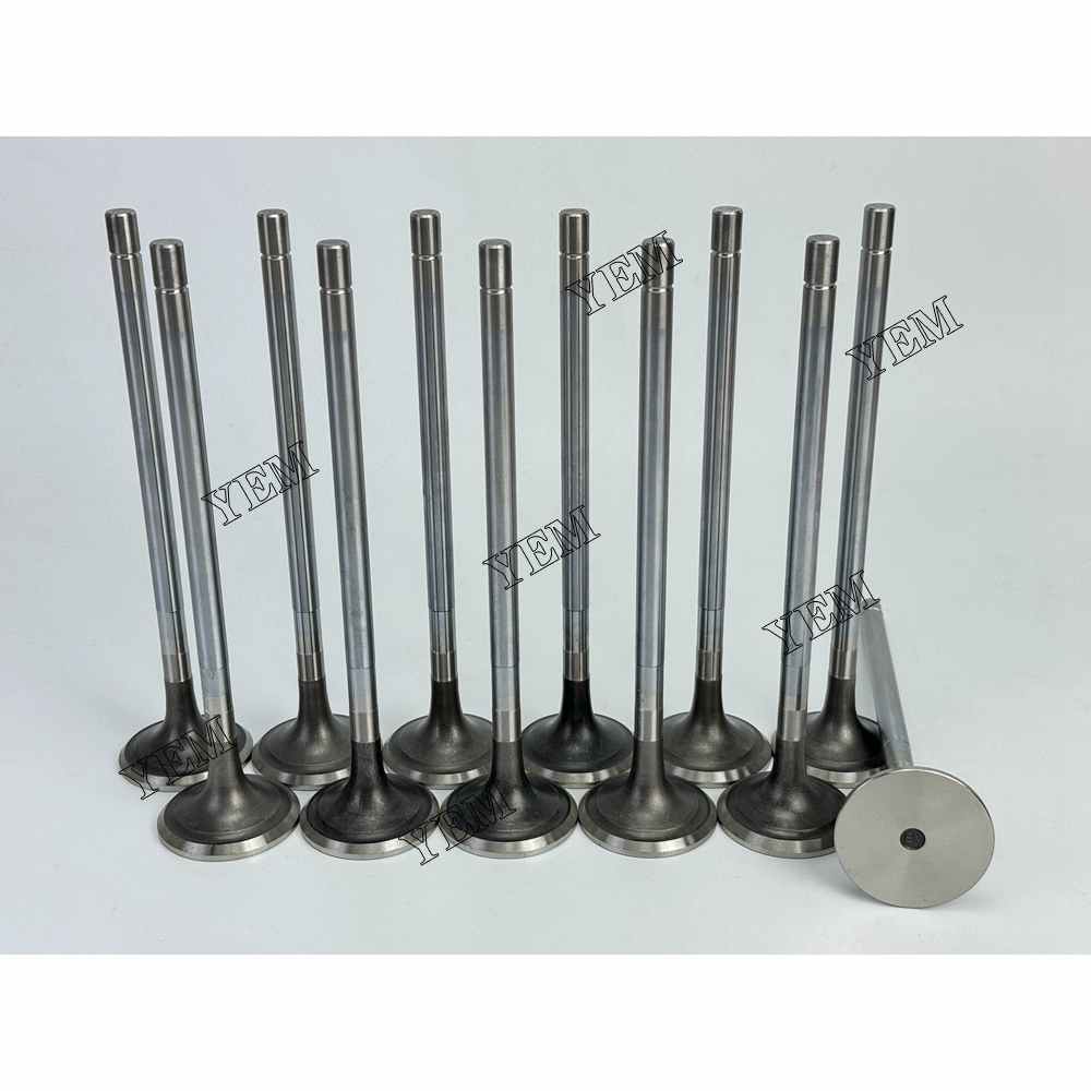 YEM Parts 12X 4007180 Exhaust Valve For Cummins QSK23 Hitachi EX 1200-6 excavator Engine