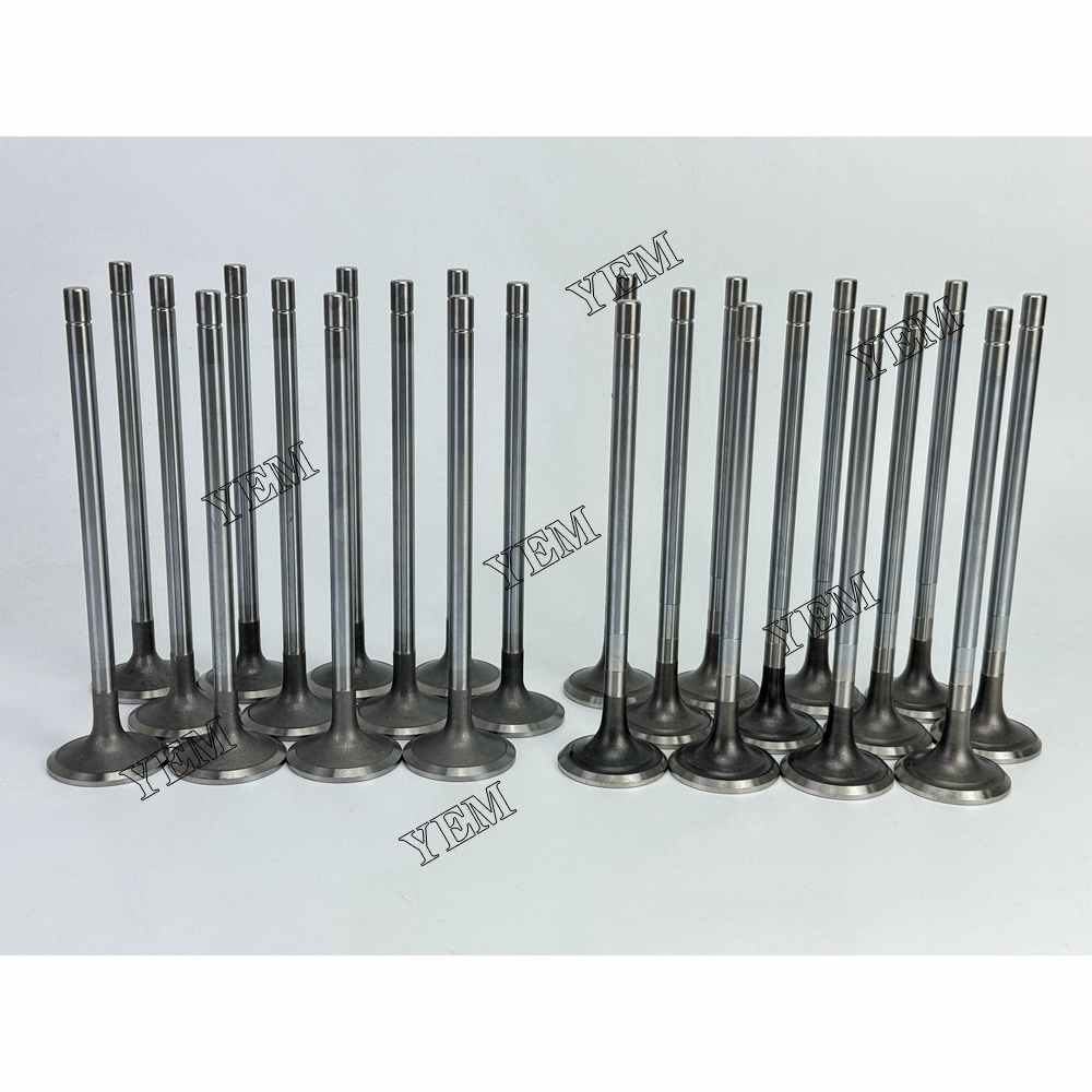 YEM Parts 24X 4007179 4007180 Intake & Exhaust Valve For Cummins QSK23 Hitachi EX1200-6 For Cummins
