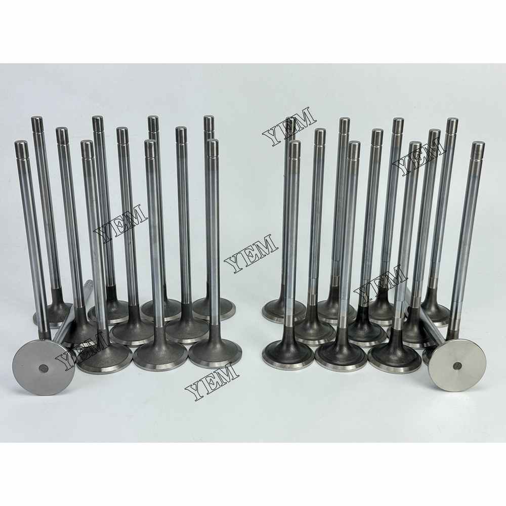 YEM Parts 24X 4007179 4007180 Intake & Exhaust Valve For Cummins QSK23 Hitachi EX1200-6 For Cummins