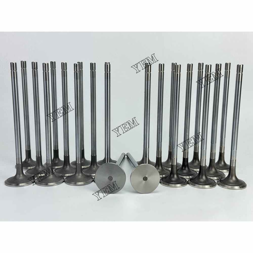 YEM Parts 24X 4007179 4007180 Intake & Exhaust Valve For Cummins QSK23 Hitachi EX1200-6 For Cummins