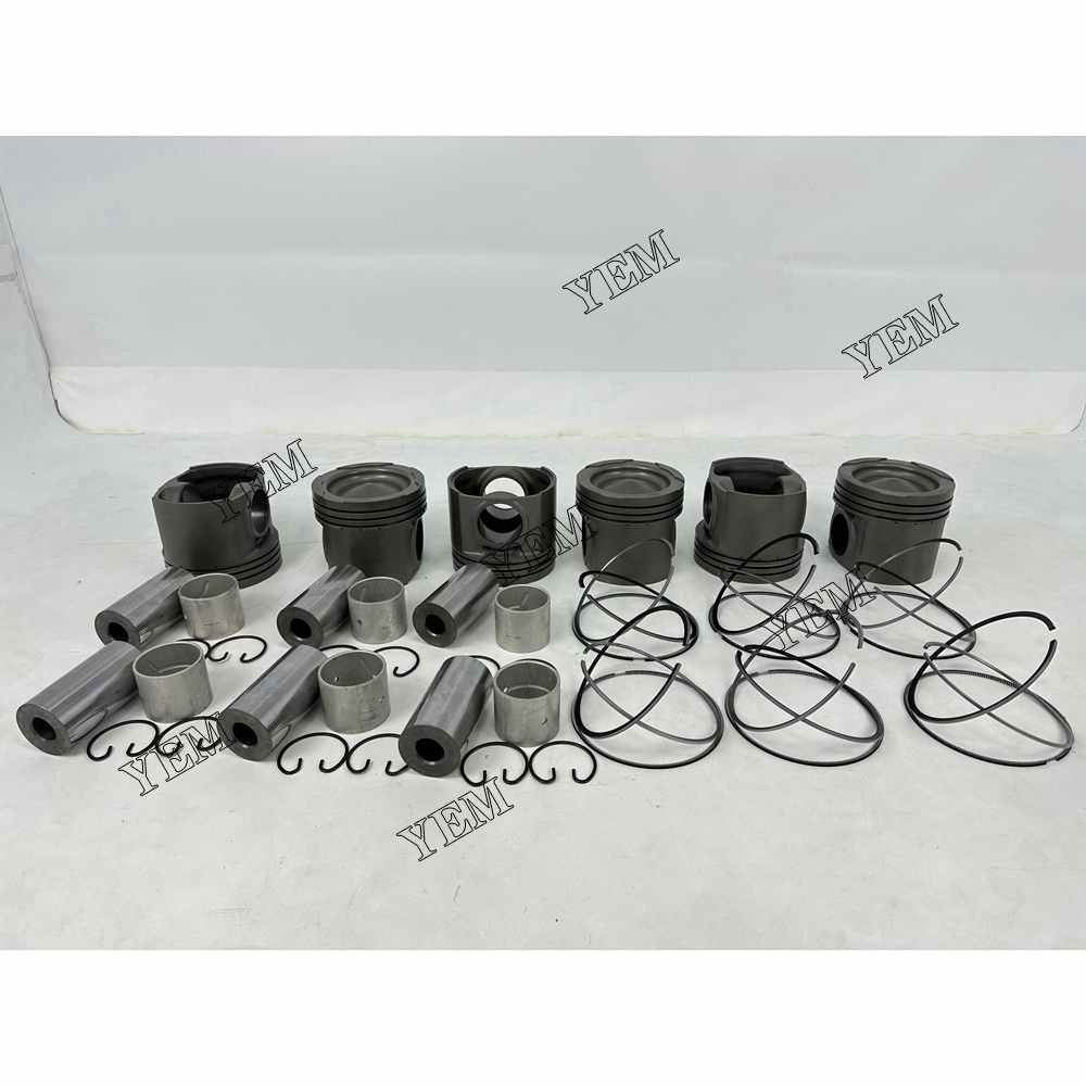 YEM Parts 6X 4095489 4089357 4095490 Piston With Rings For Cummins QSK23 Hitachi EX1200-6