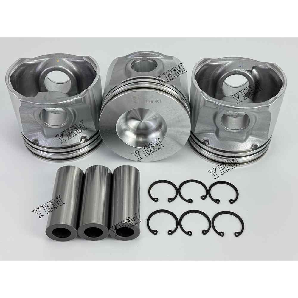 YEM Parts 3PCS Part Number RE61467 Pistons STD For John Deere 3029 Engine