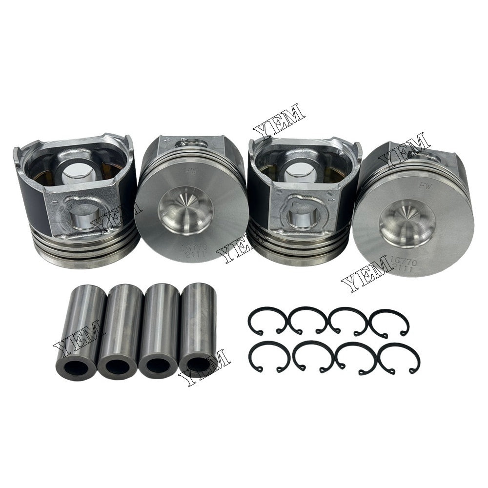 YEM Parts 4PCS Part Number 1G770-21111 Pistons STD For Kubota V2003 Engine For Kubota