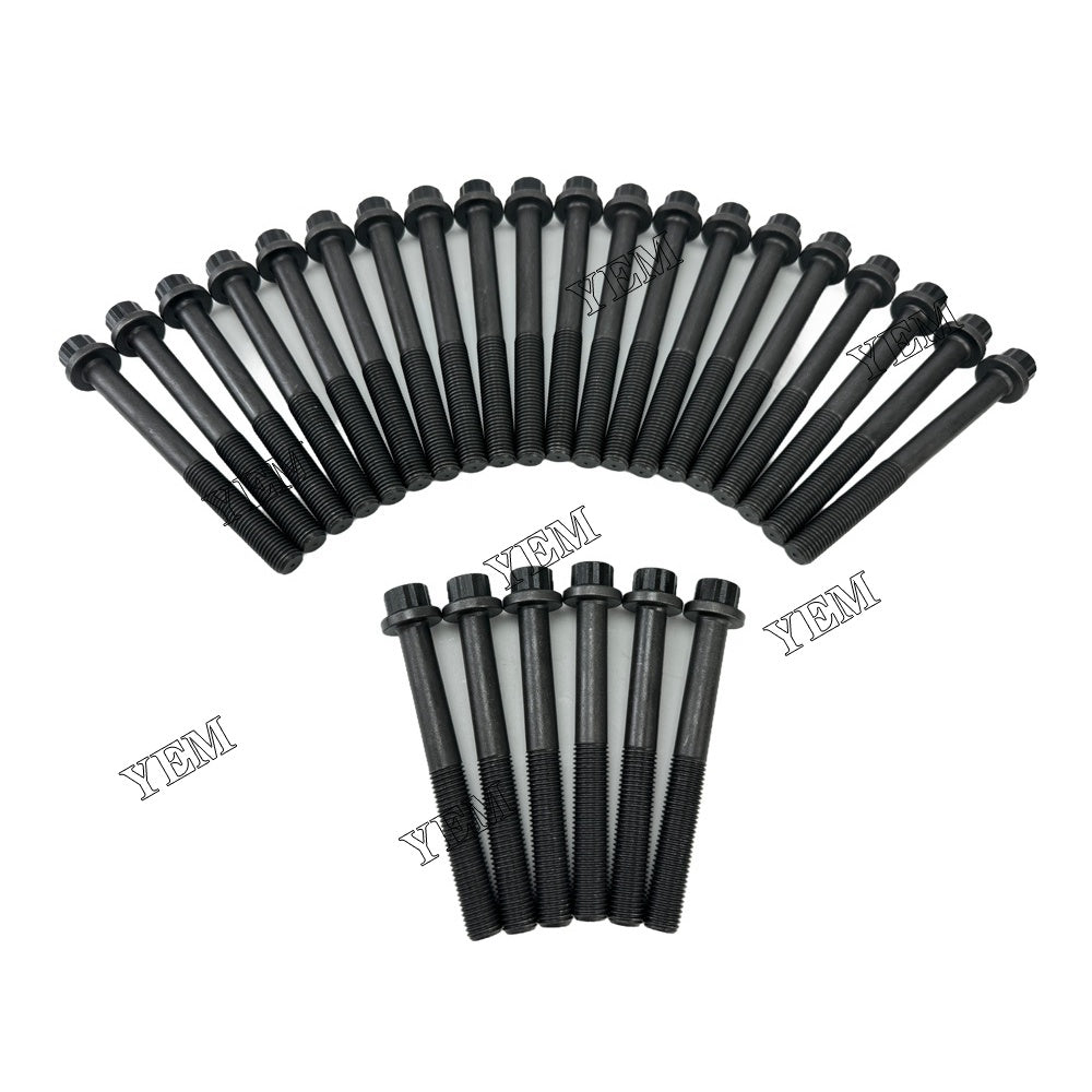 YEM Parts 26 PC For Isuzu Head Bolt Set 6BG1 Engine Spare Parts Koehring 662 excavator