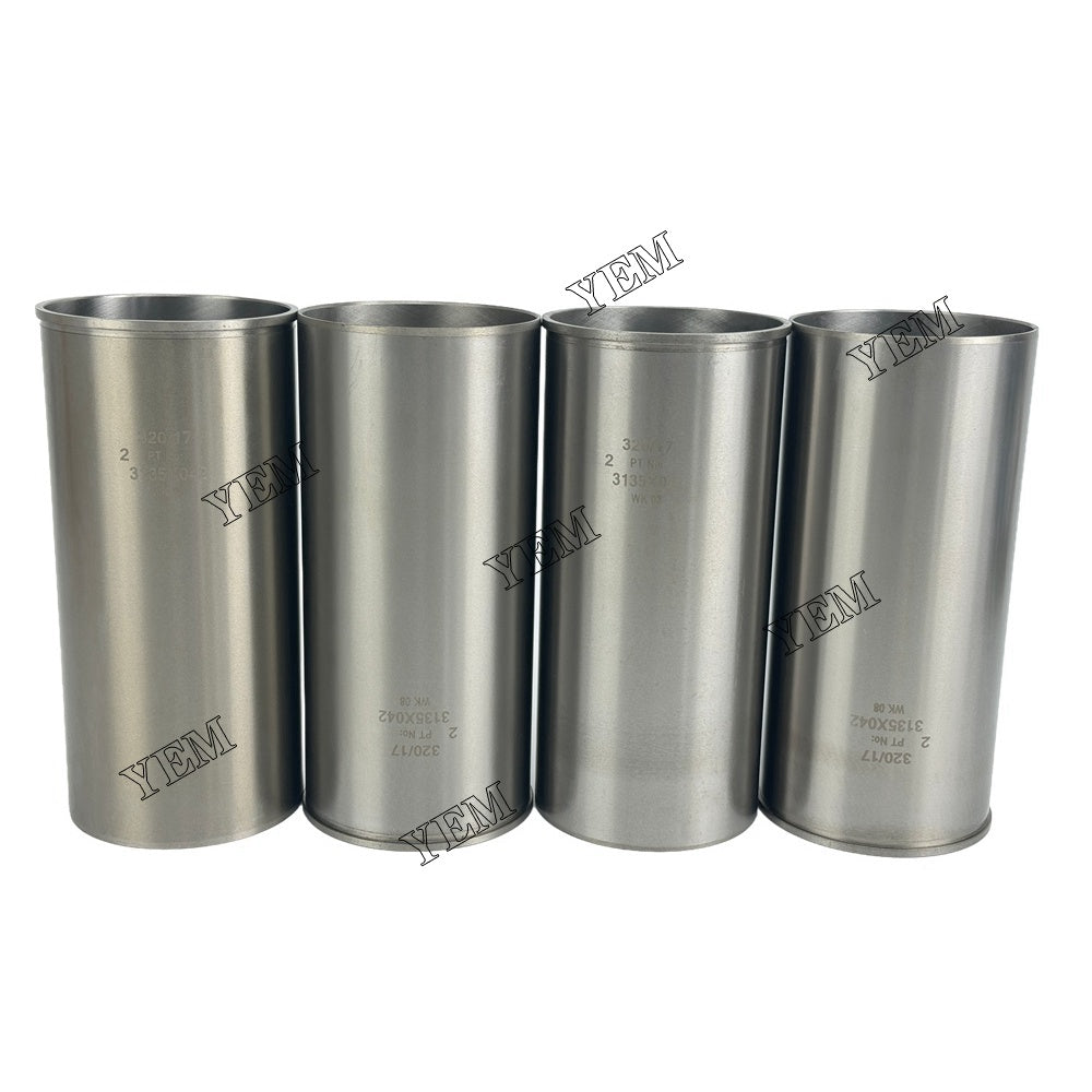 YEM Parts 4PCS Part Number 3135X042 Cylinder Liner Sleeve For Perkins 1004-4T Engine