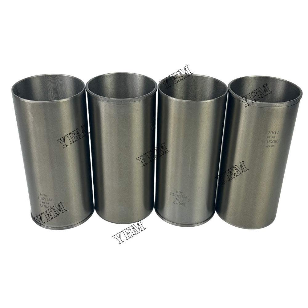 YEM Parts 4PCS Part Number 3135X063 Cylinder Liner Sleeve For Perkins 1104-40T Engine