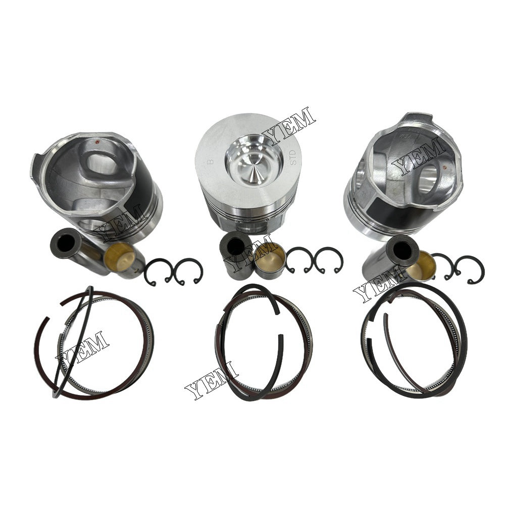 YEM Parts 3PCS For Yanmar Piston and Ring set 3T75HA Engine Spare Parts