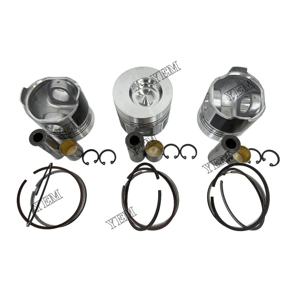 YEM Parts 3PCS For Yanmar Piston and Ring set 3T75HA Engine Spare Parts