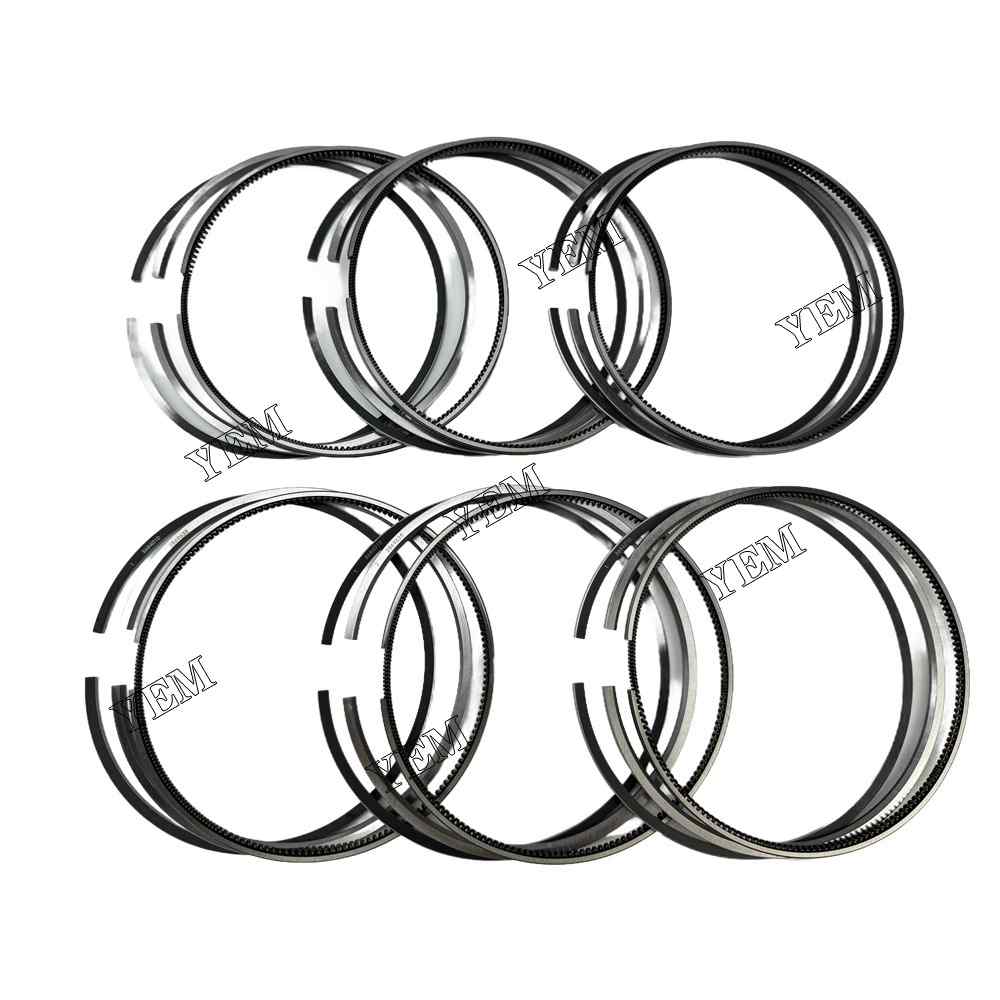 YEM Parts 6PCS 3684010&2869635&3682398 Piston Ring STD Size For Cummins QSX15 Engine