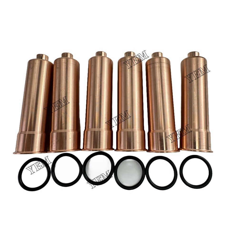 YEM Parts 6PCS For Doosan Fuel Injector Nozzle sleeve D2366 Engine Spare Parts