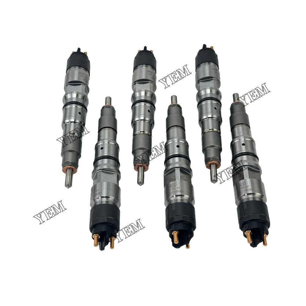 YEM Parts 6PCS Part Number 400903-00104 0445120376 Fuel Injector For Doosan DL06 Engine For Doosan