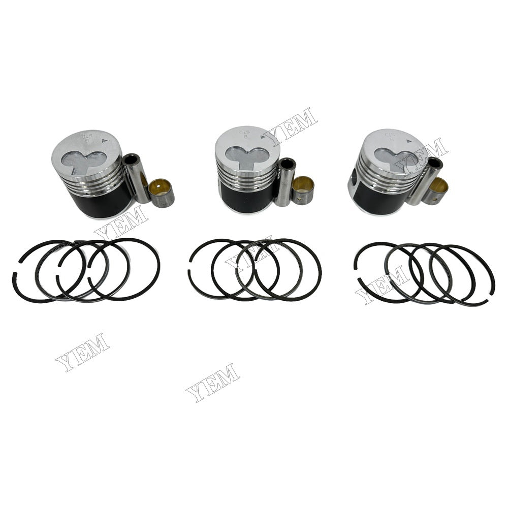 YEM Parts 3PCS For Mitsubishi Piston With Rings STD K3B Engine Spare Parts