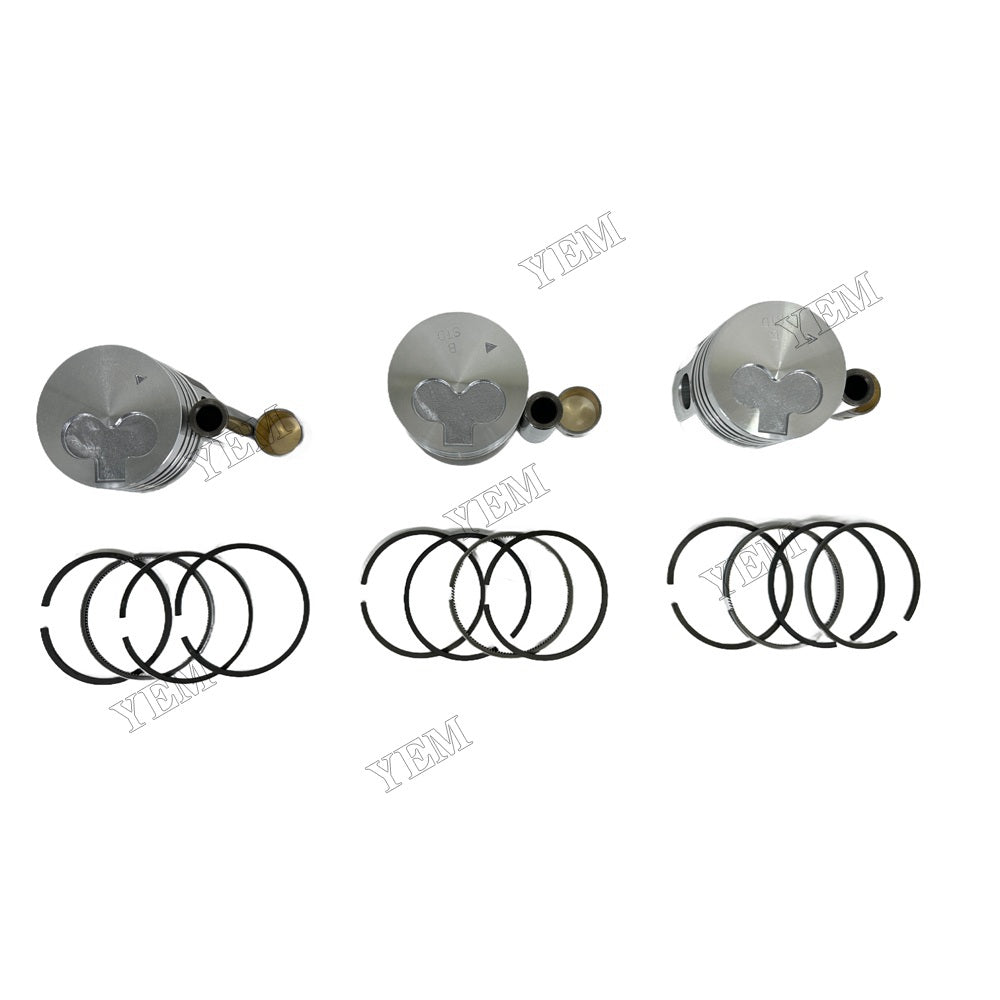 YEM Parts 3PCS For Mitsubishi Piston With Rings STD K3B Engine Spare Parts For Mitsubishi