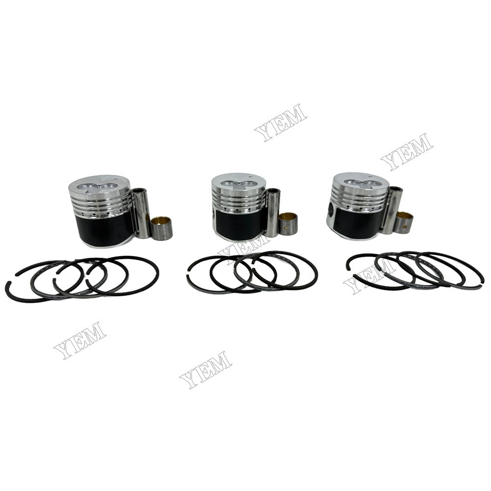 YEM Parts 3PCS For Mitsubishi Piston With Rings STD K3B Engine Spare Parts For Mitsubishi