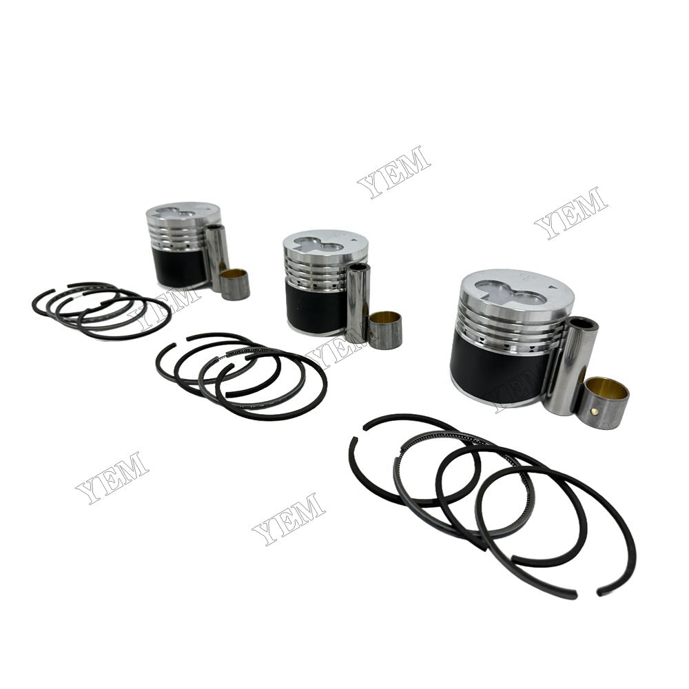 YEM Parts 3PCS For Mitsubishi Piston With Rings STD K3B Engine Spare Parts For Mitsubishi