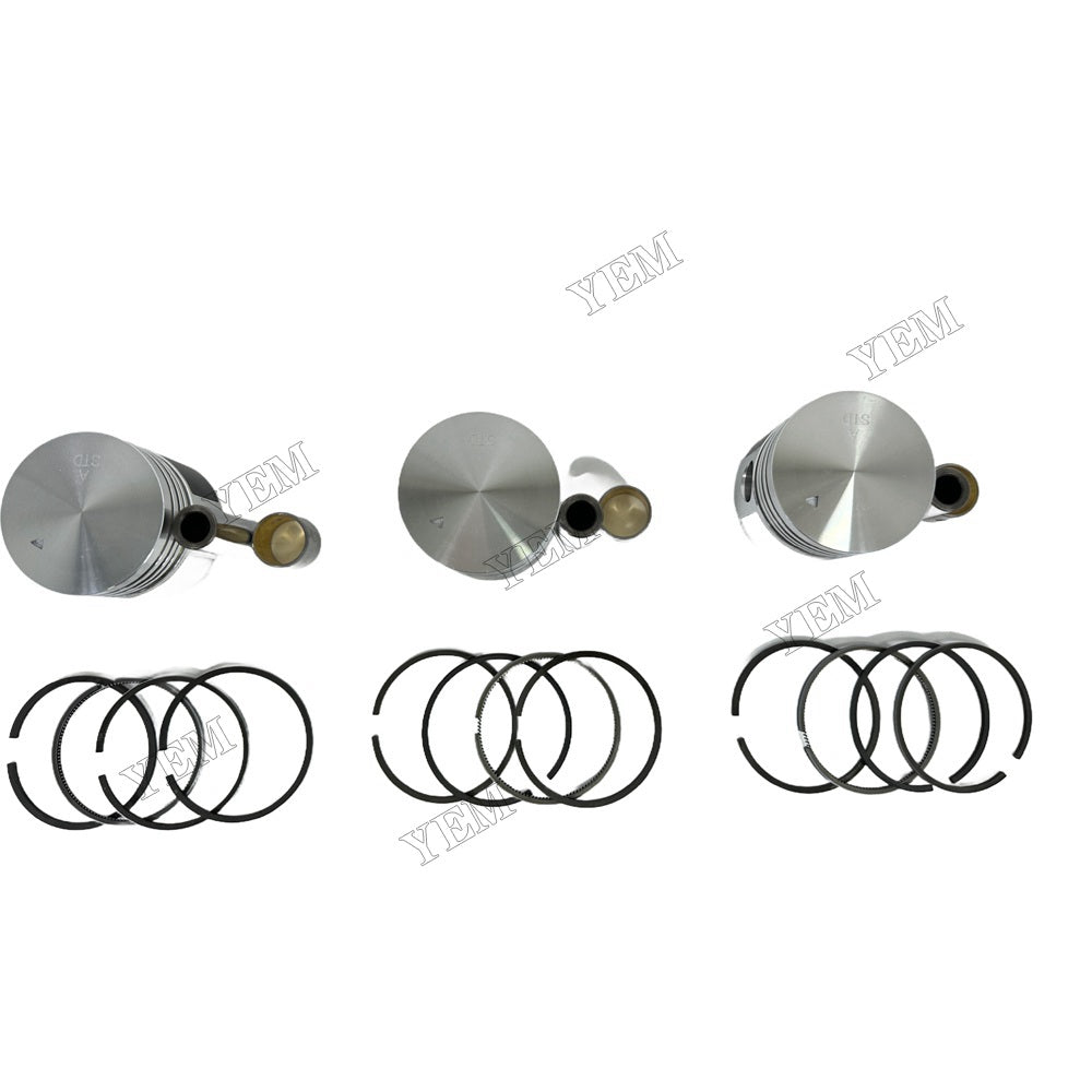 YEM Parts 3PCS 3 PCS For Mitsubishi Piston With Rings K3B Engine Spare Parts For Mitsubishi