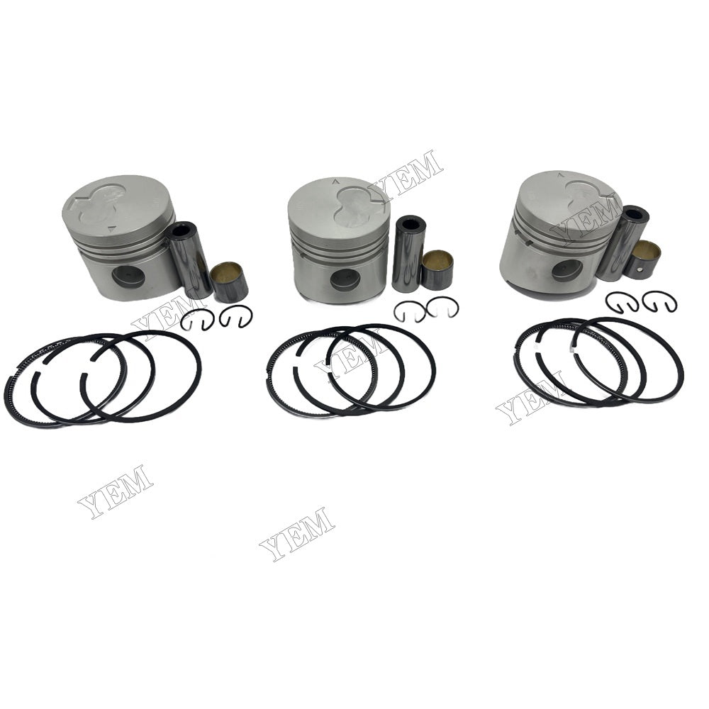 YEM Parts 3PCS For Mitsubishi Piston and Ring set K3H Engine Spare Parts For Mitsubishi