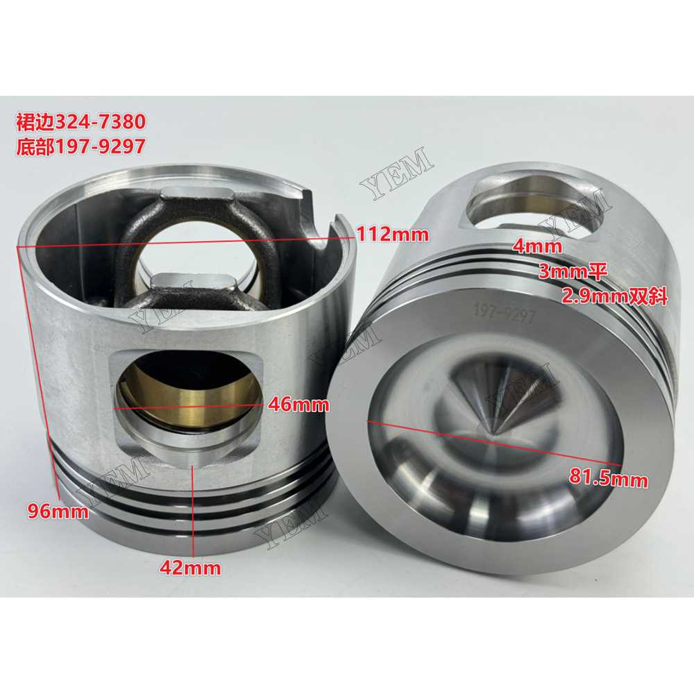 YEM Parts Part Number 324-7380 197-9297 Split piston For Caterpillar C-9 Engine For Caterpillar