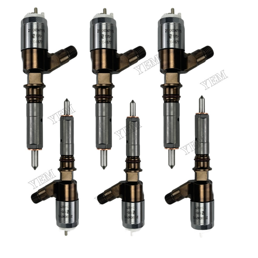 YEM Parts 6PCS2645A746 320-0677 321-0990 Fuel Injector For Caterpillar C6.6 Engine