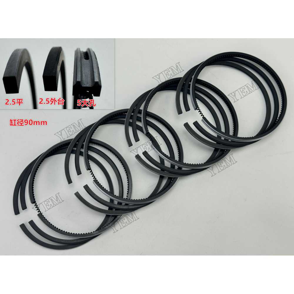 YEM Parts 4PCS For Xinchai Piston Ring STD Size XC490 Engine Spare Parts For Xinchai
