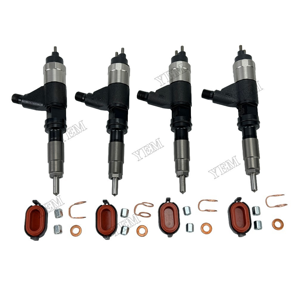 YEM Parts 4PCS 09500-6320 RE530361 RE546783 Fuel Injector For John Deere 4045 Engine