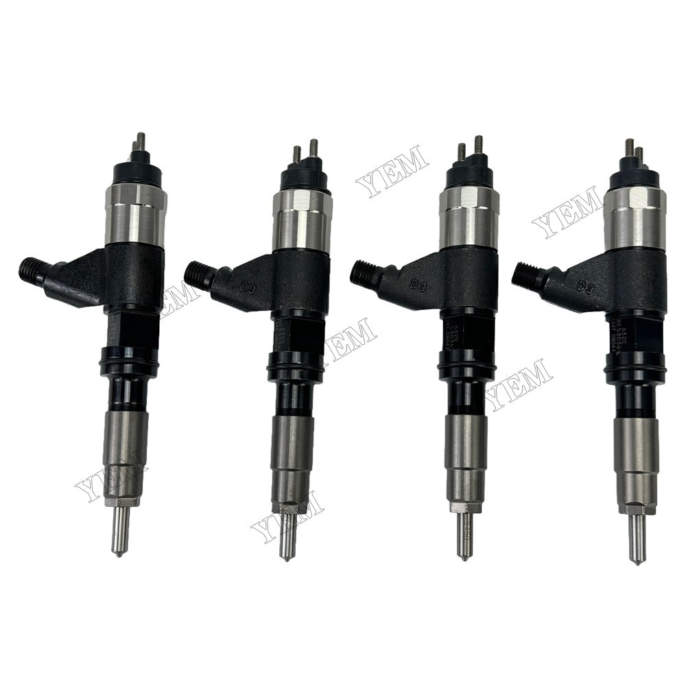 YEM Parts 4PCS 09500-6320 RE530361 RE546783 Fuel Injector For John Deere 4045 Engine For John Deere
