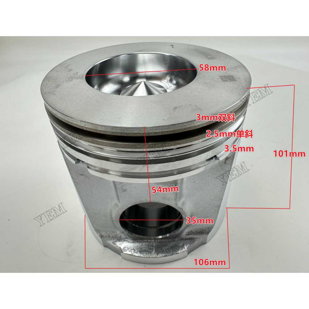YEM Parts 4PCS Part Number RE554414 Pistons STD For John Deere 4045 Engine For John Deere