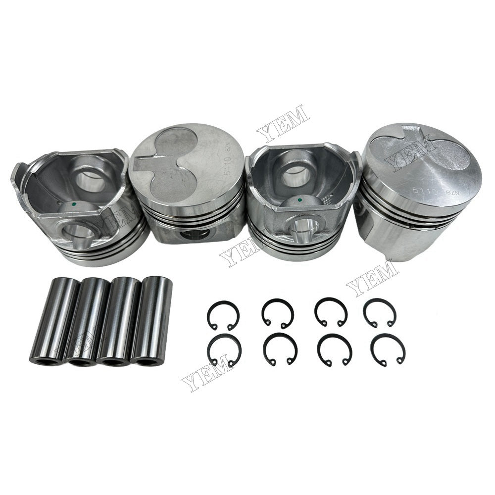 YEM Parts 4PCS For Perkins Piston + pin clip 404C-15 Engine Spare Parts