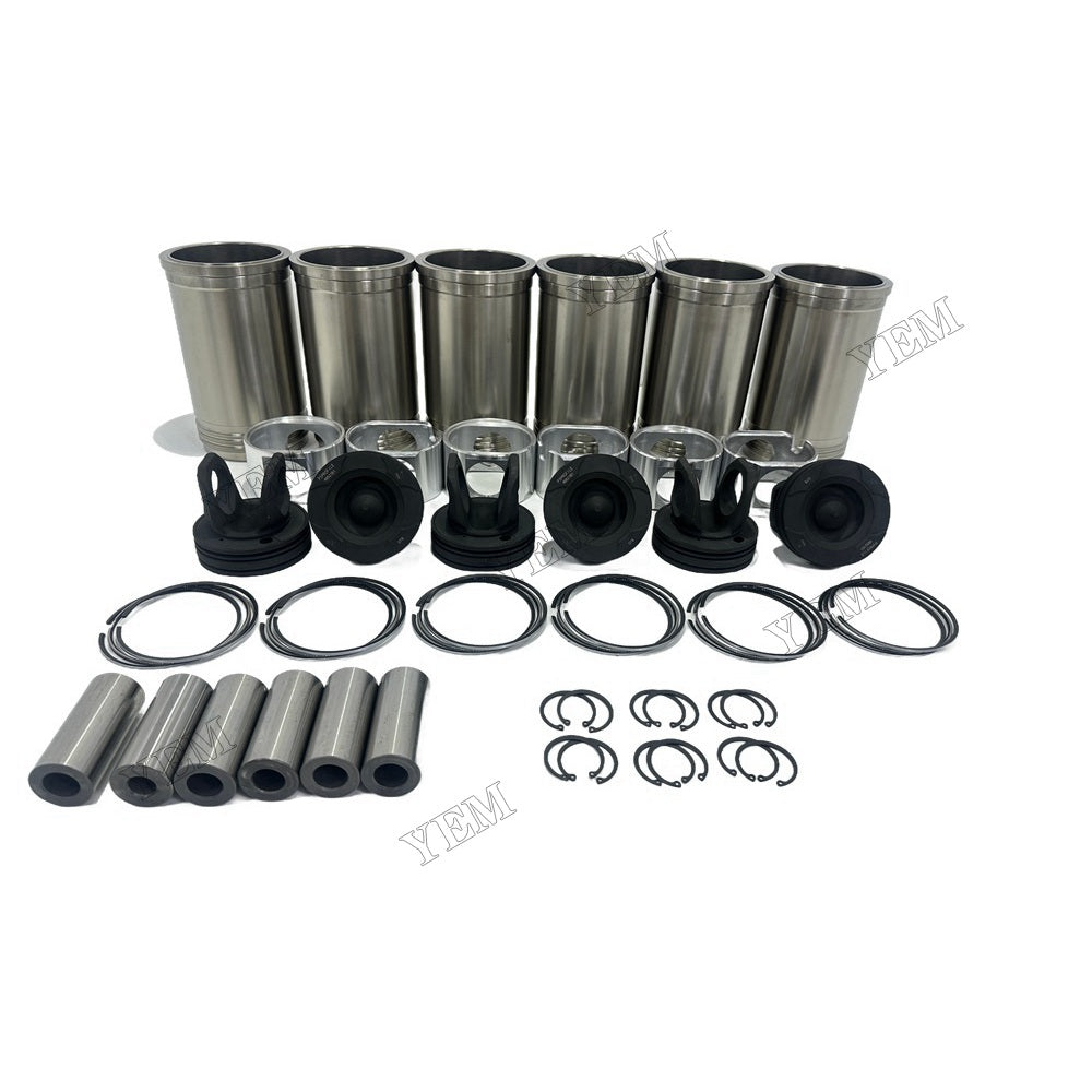 YEM Parts 6 PCS Cylinder Liner Kit For Cummins M11 Engine O&K RH 23.5 excavator For Cummins