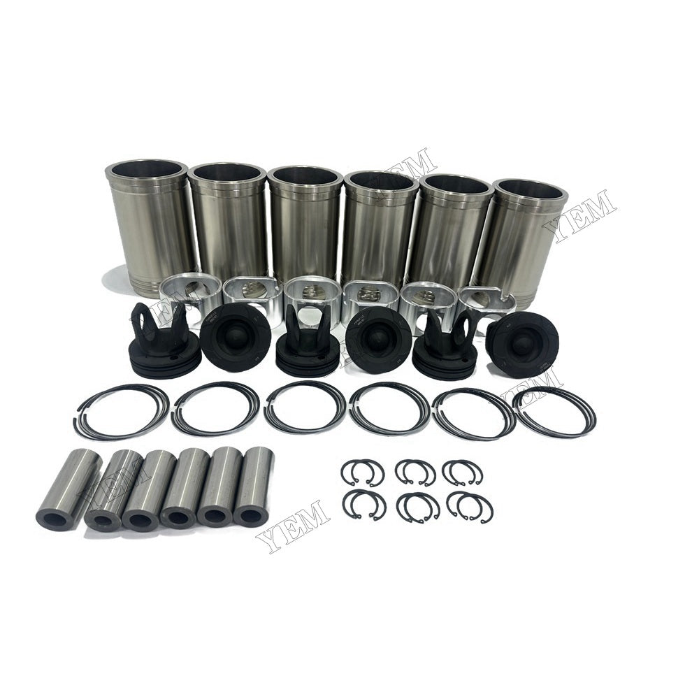 YEM Parts 6 PCS Cylinder Liner Kit For Cummins M11 Engine O&K RH 23.5 excavator For Cummins