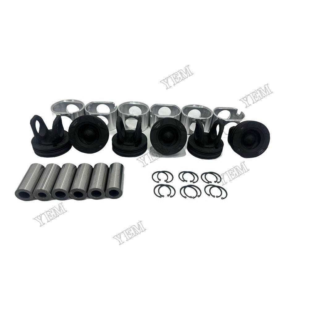 YEM Parts 6 PCS Piston Kit For Cummins M11 Engine O&K RH 23.5 excavator Engine Spare Parts For Cummins