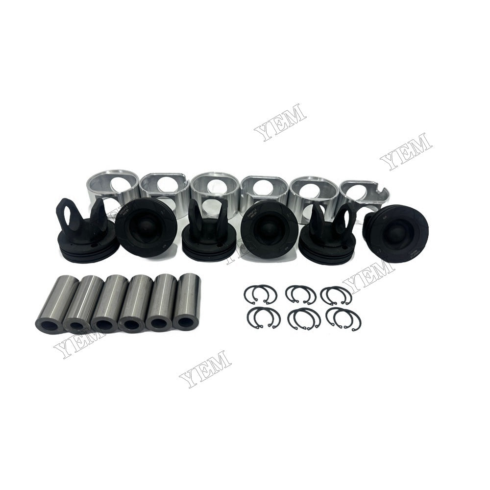 YEM Parts 6 PCS Piston Kit For Cummins M11 Engine O&K RH 23.5 excavator Engine Spare Parts For Cummins