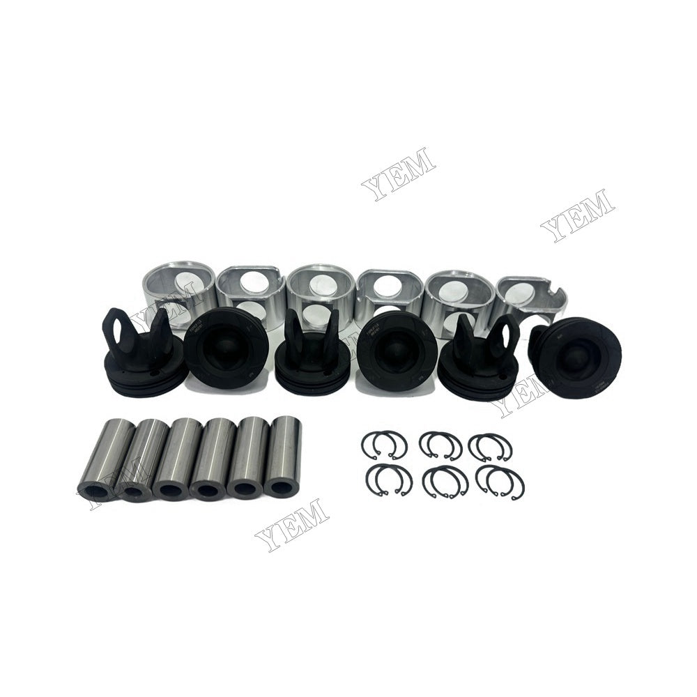 YEM Parts 6 PCS Piston Kit For Cummins M11 Engine O&K RH 23.5 excavator Engine Spare Parts For Cummins