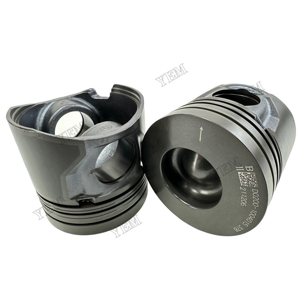 YEM Parts 4PCS For Yuchai Piston + pin clip YC4D130 Engine Spare Parts For Yuchai