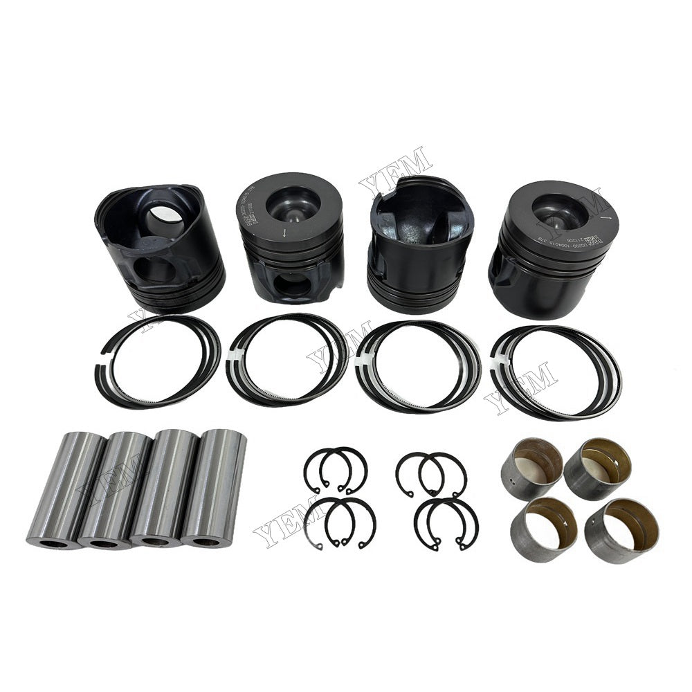 YEM Parts 4PCS For Yuchai Piston and Ring set YC4D130 Engine Spare Parts For Yuchai
