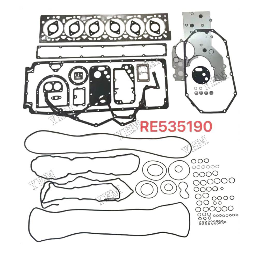 YEM Parts 6125 Full Gasket Kit RE635190 RE635195 For John Deere 6125 Excavator Engine
