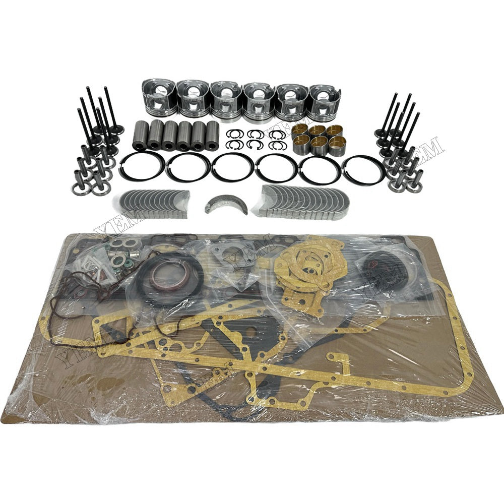 YEM Parts 6PCS For Hino W06D Piston Ring Assembly Gakset Kit Thrust Washers Valve Kit