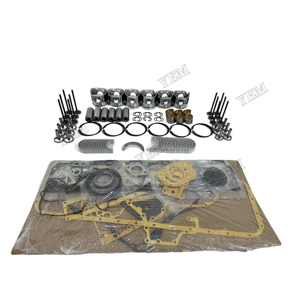 YEM Parts 6PCS For Hino W06D Piston Ring Assembly Gakset Kit Thrust Washers Valve Kit For Hino