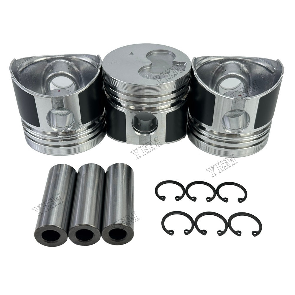 YEM Parts 3 PCS Piston + Pin Clip IDI For Mitsubishi K3F Engine Hitachi UE 25 excavator
