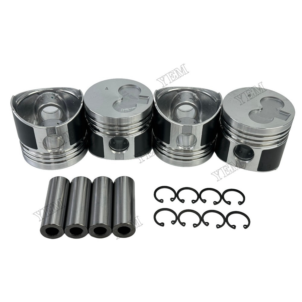 YEM Parts 4PCS Piston + Pin Clip IDI +0.5mm For Mitsubishi K4F Engine excavator