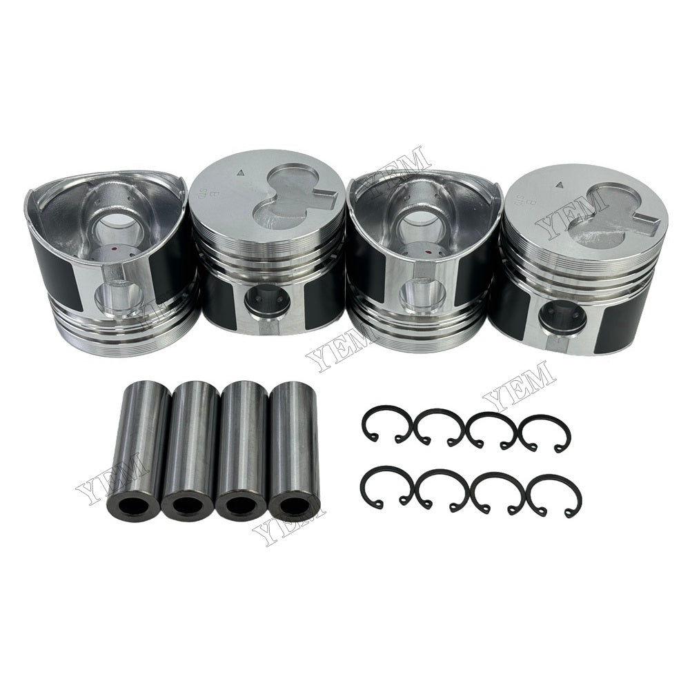YEM Parts 4 PCS Piston + Pin Clip IDI For Mitsubishi K4F Engine Hanix S&B X 1 excavator