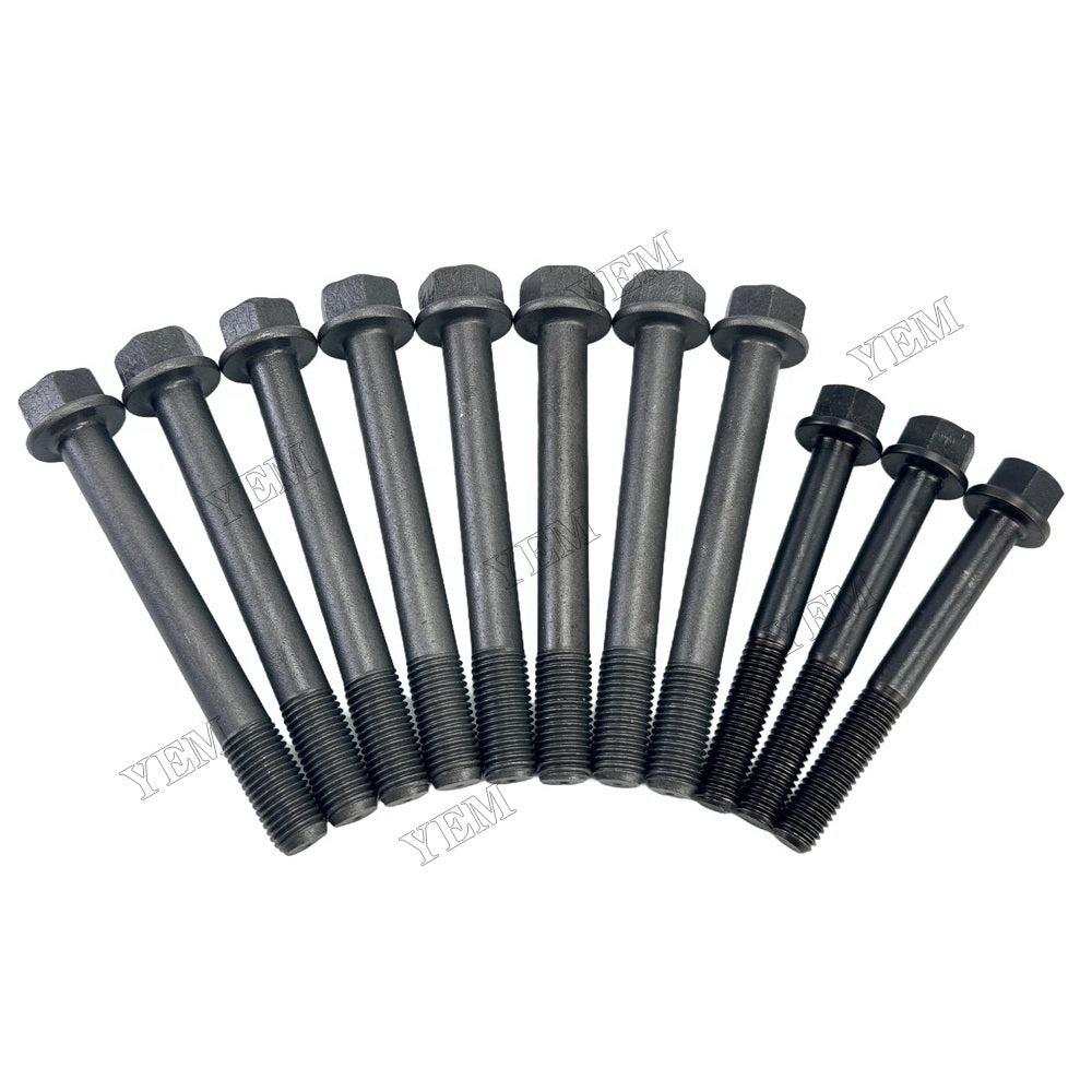 YEM Parts 11 PC Cylinder Head Bolt Set For Mitsubishi L3E Engine 1815 tractor